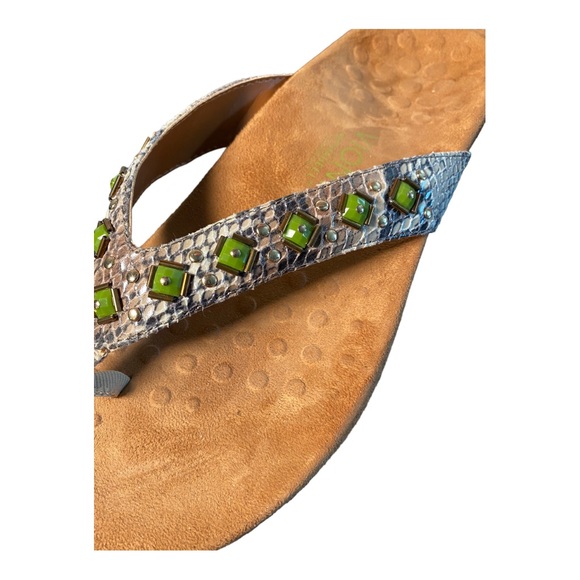 Vionic Beaded Snake Skin Bohemian Sandals 10 - Picture 8 of 14